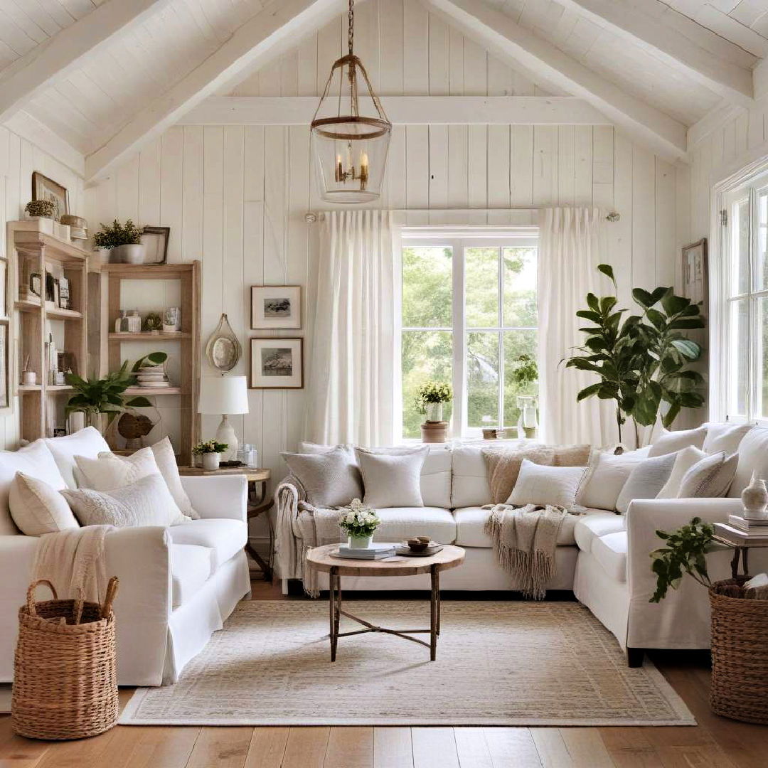 use whitewashed wood for a light airy feel