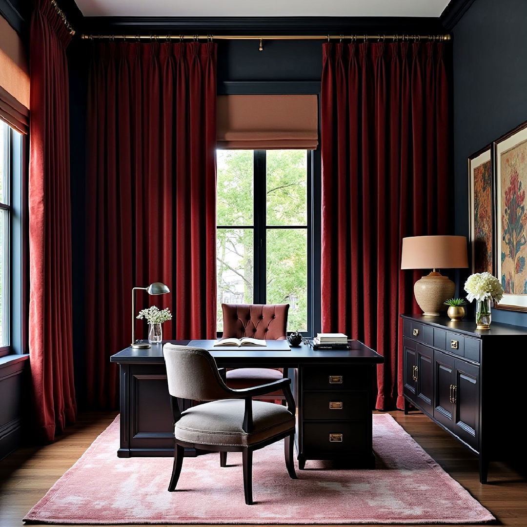 velvet drapes for a luxurious feel