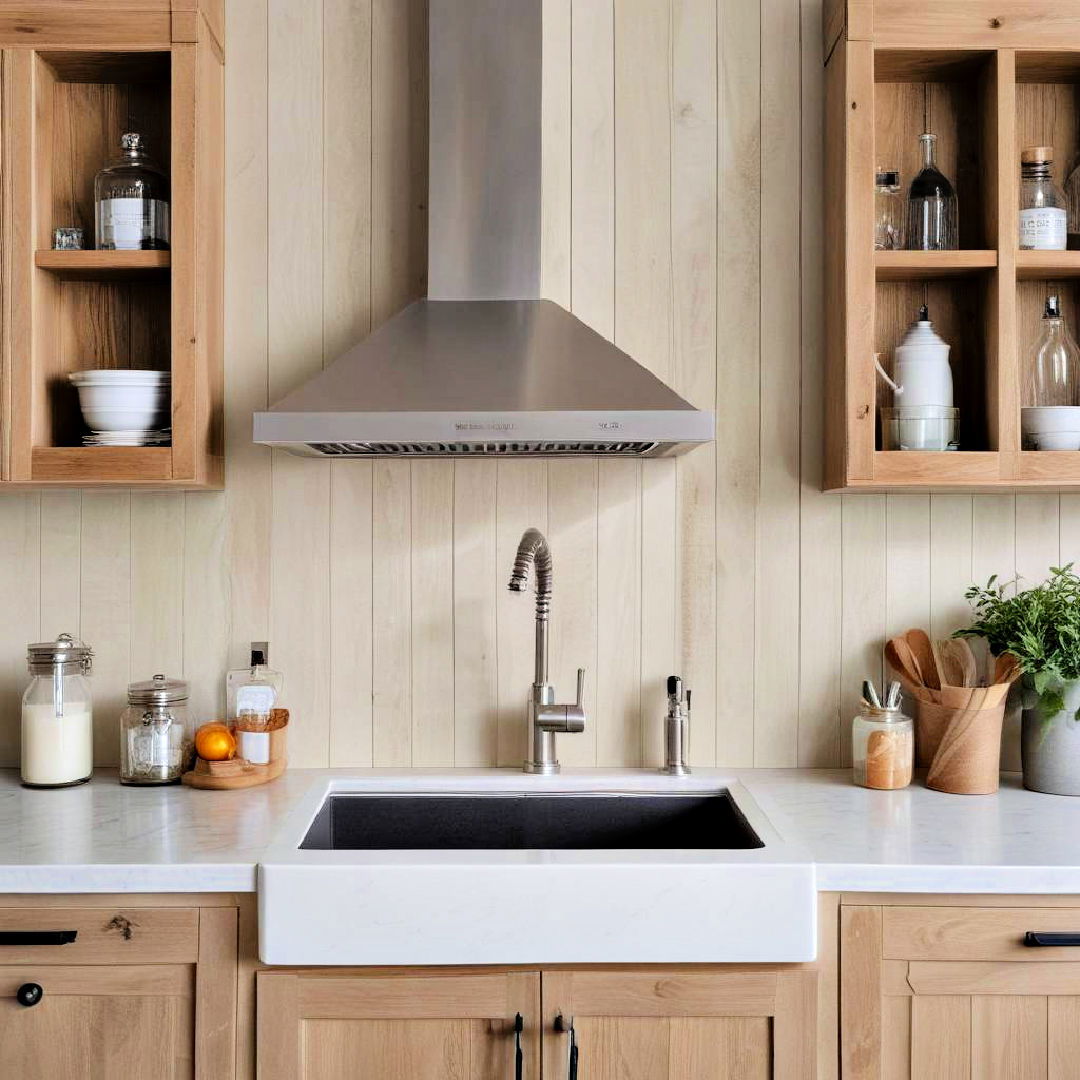 vertical shiplap backsplash