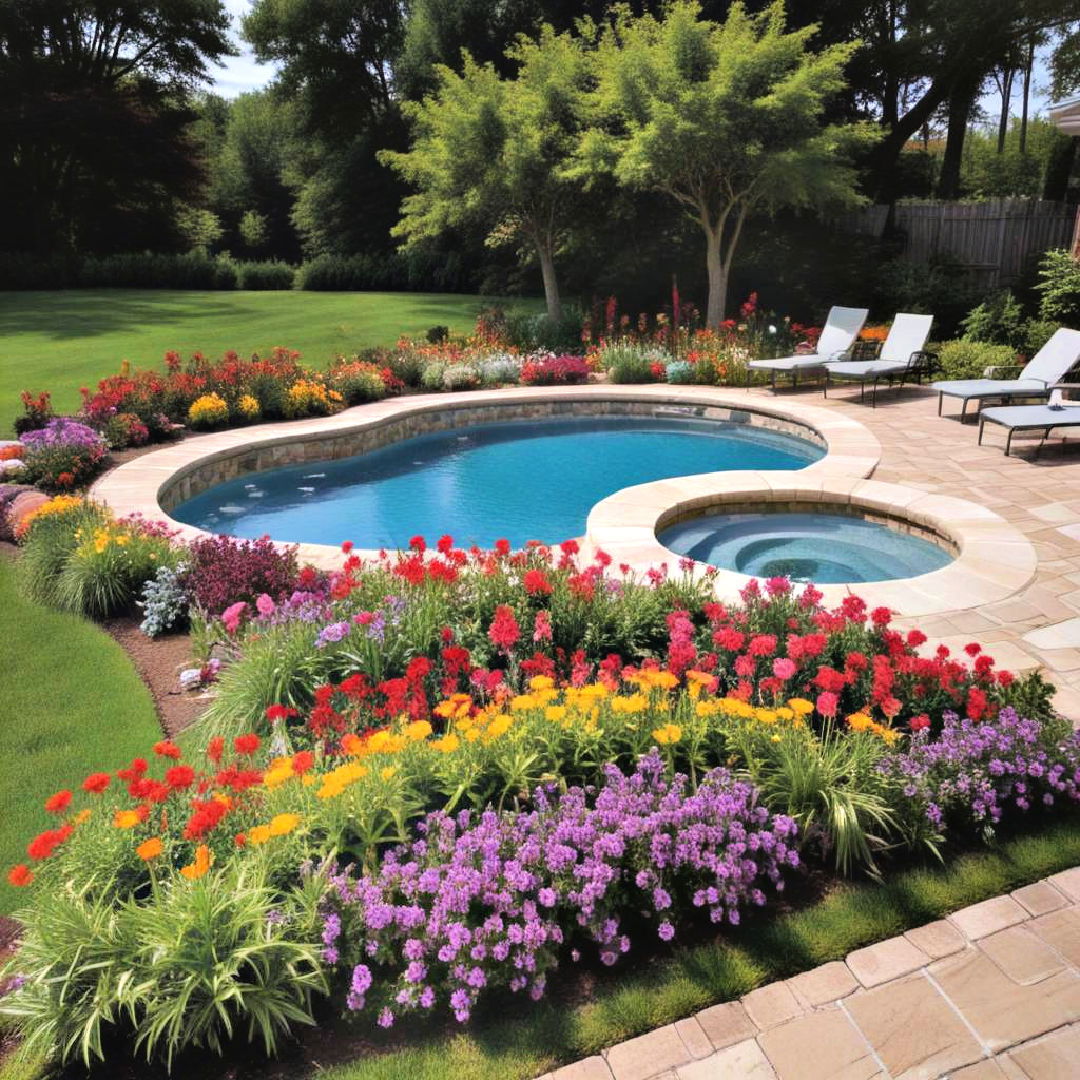 vibrant flower beds