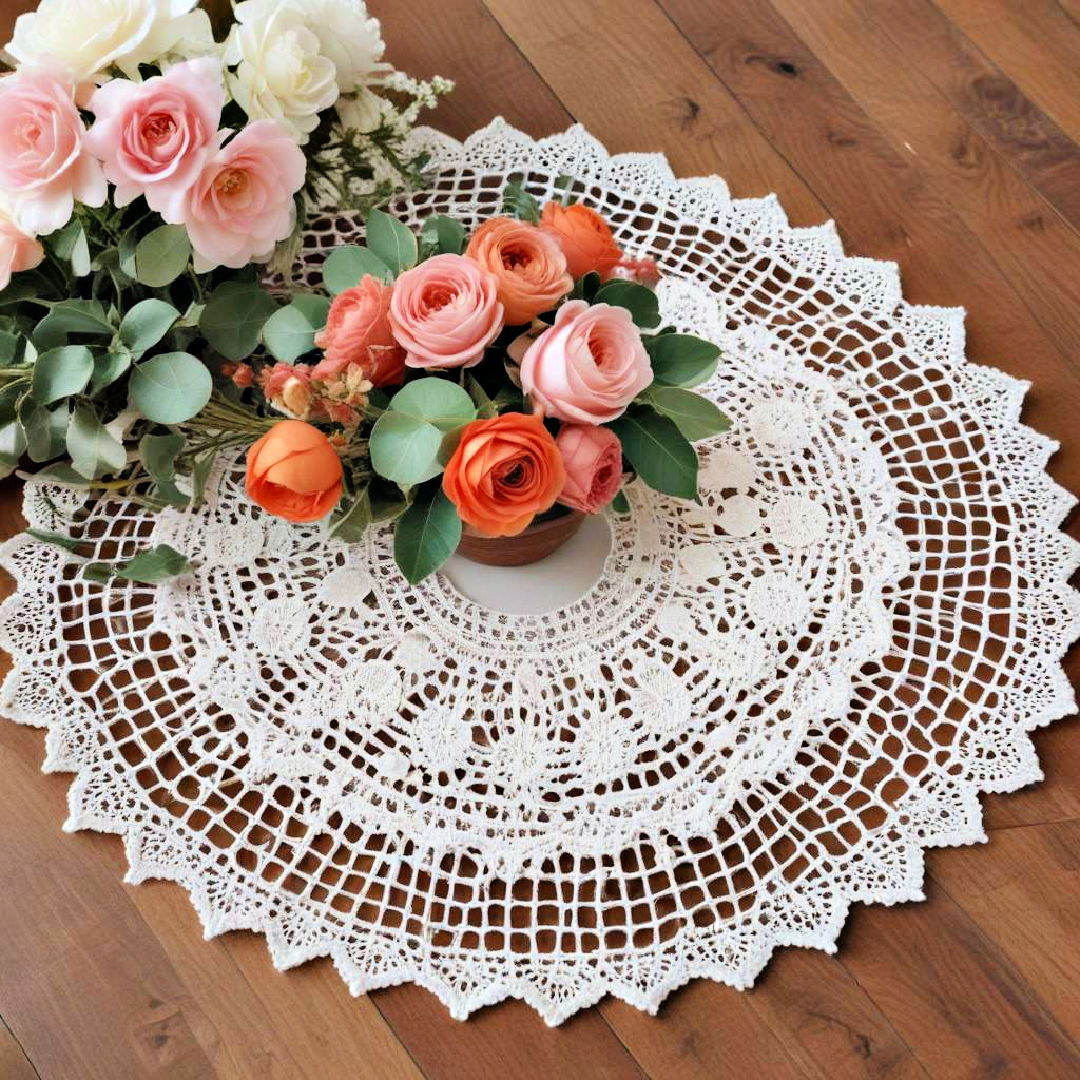 vintage crochet doily runner