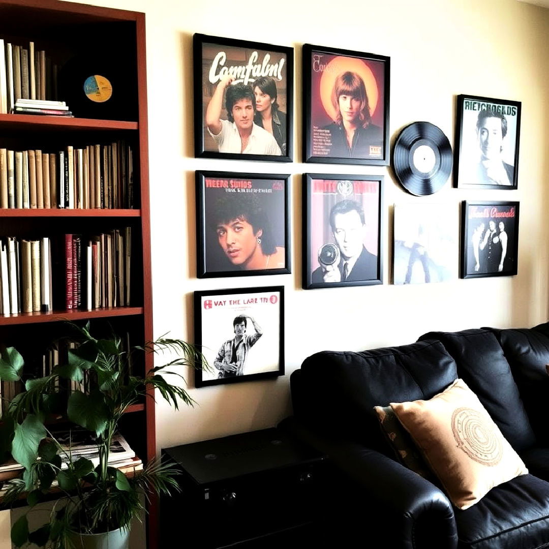 vinyl record display for a musical touch