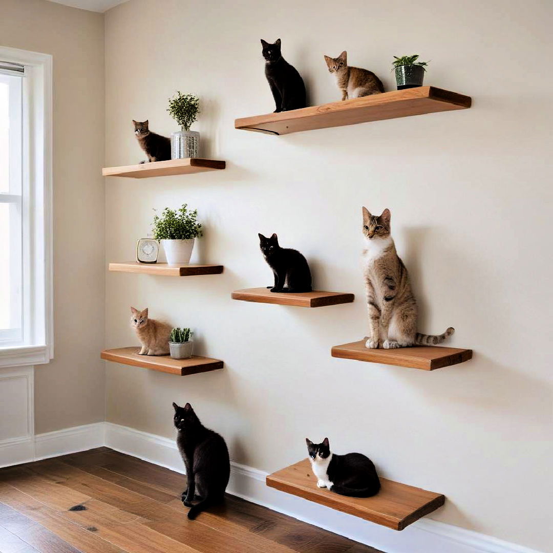 wall mounted cat shelves