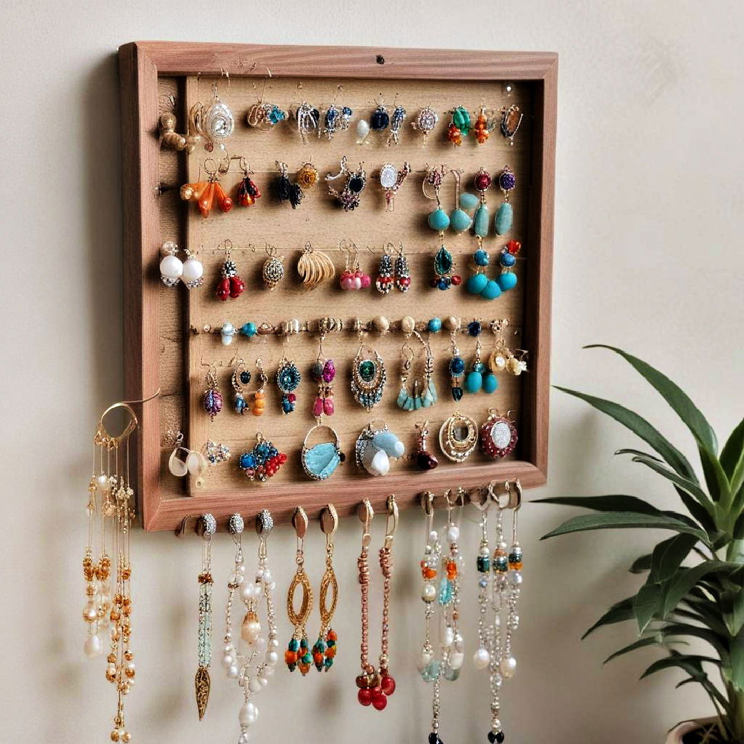 wall mounted earring holder