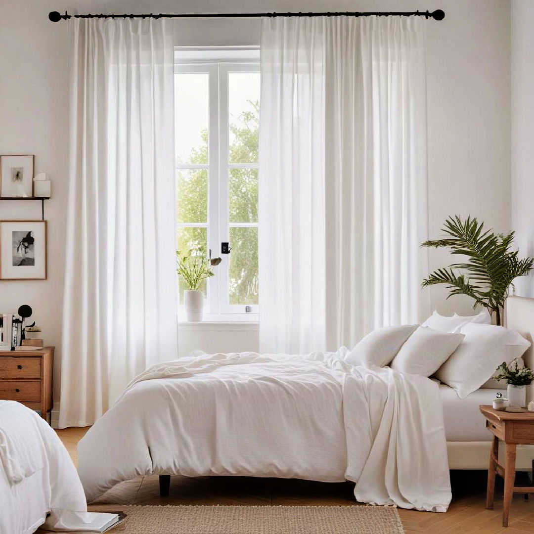 white curtains