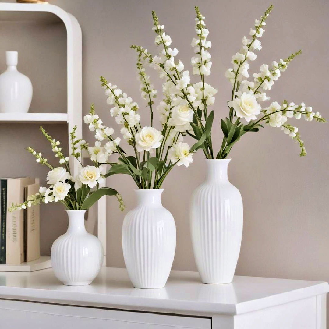 white decorative vases