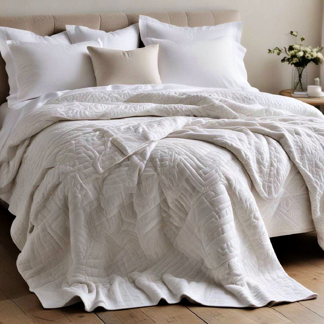 white quilted throws