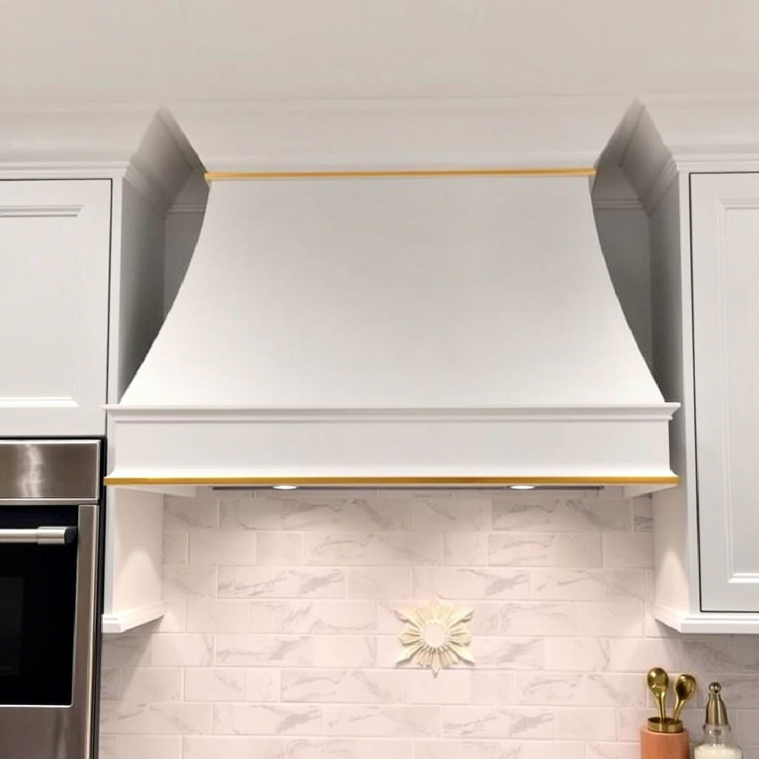 white range hood with gold accents