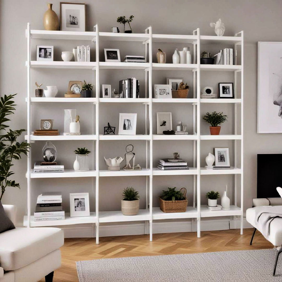 white shelving for a clean open feel