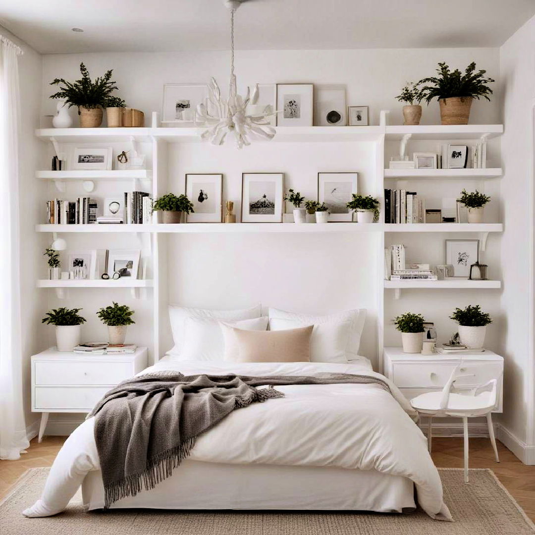 white shelving