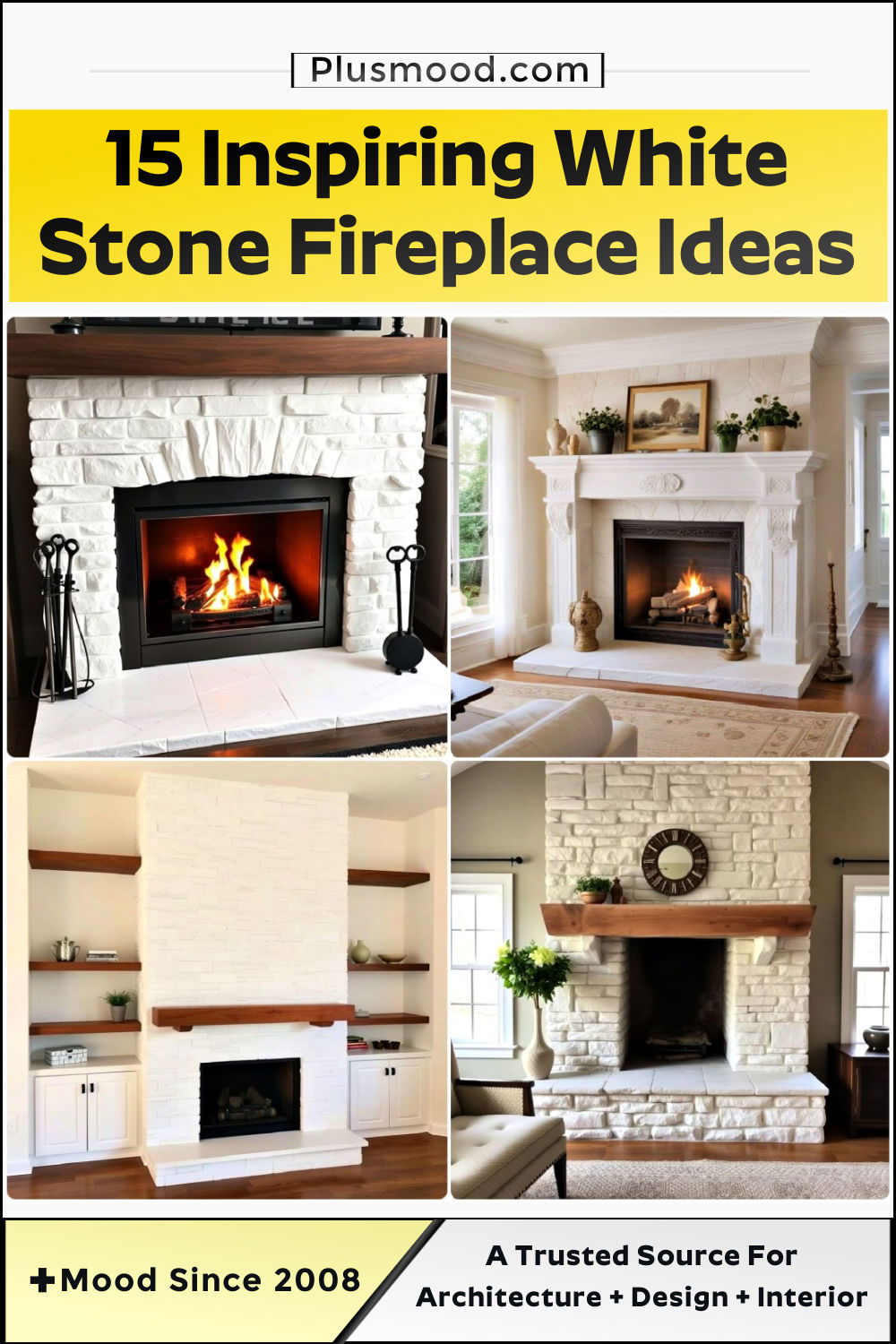 white stone fireplace ideas and inspiration