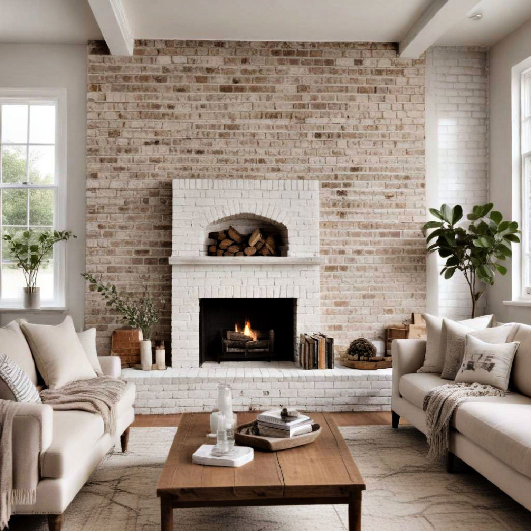 whitewashed brick for a rustic touch