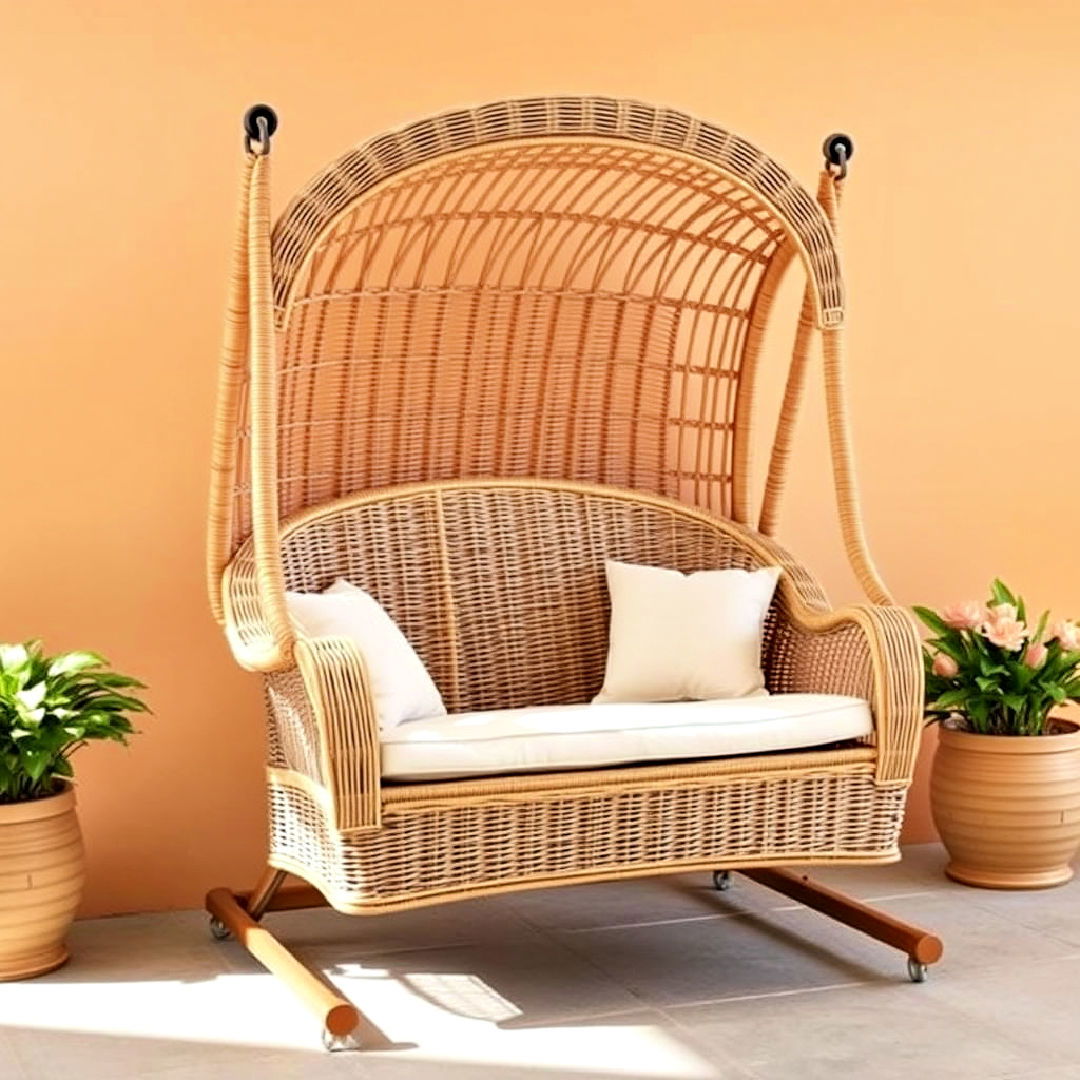 wicker porch swing