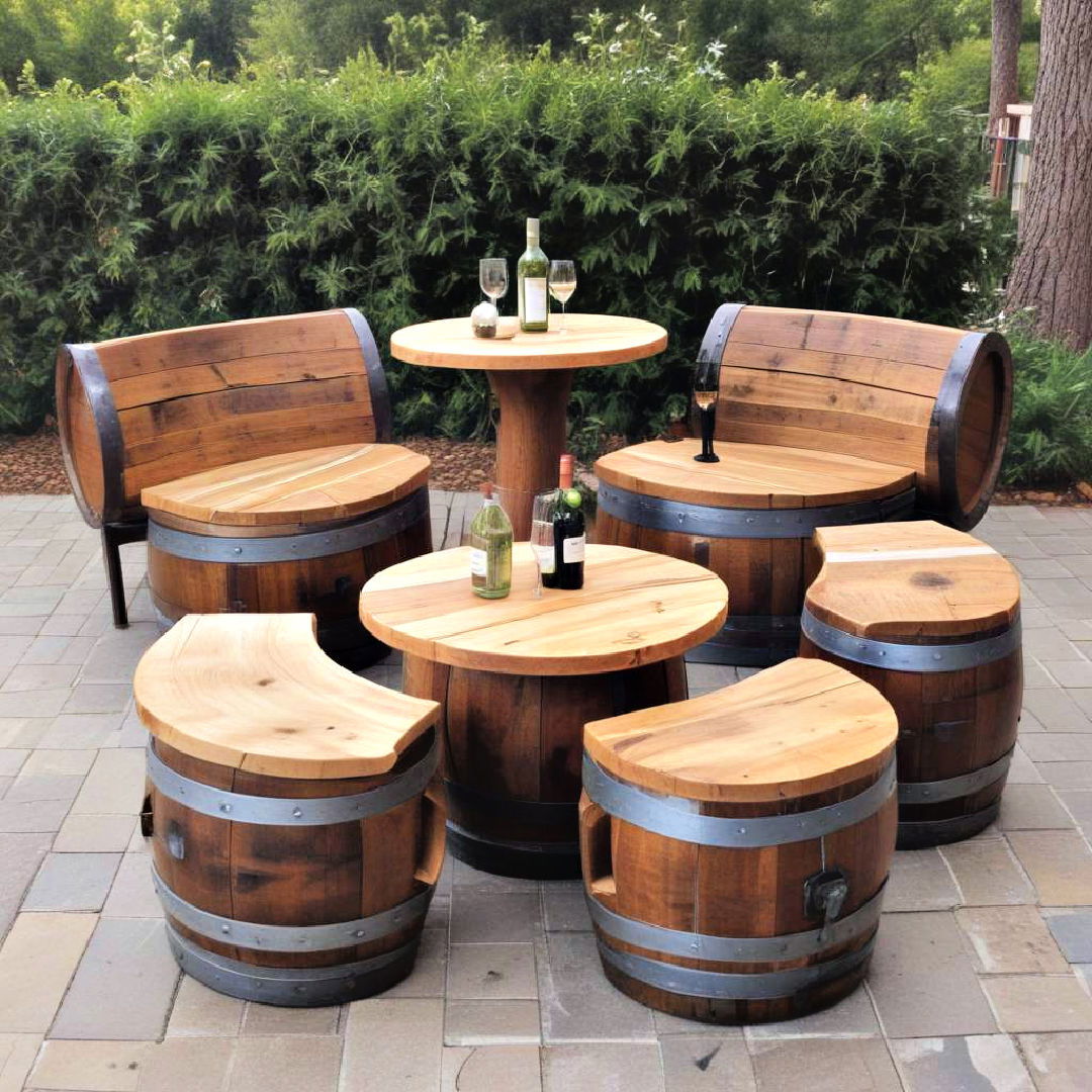 wine barrel seating