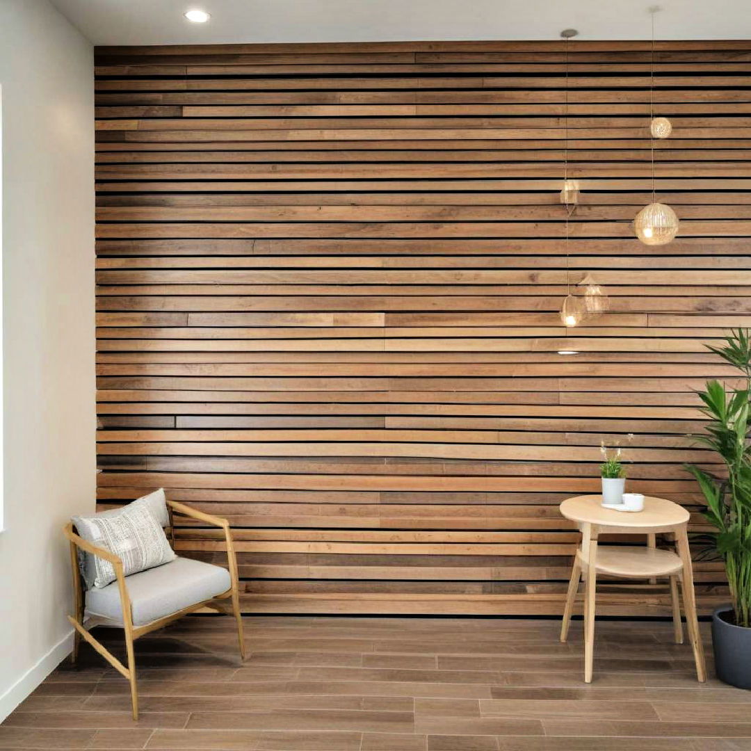 wood slat room divider