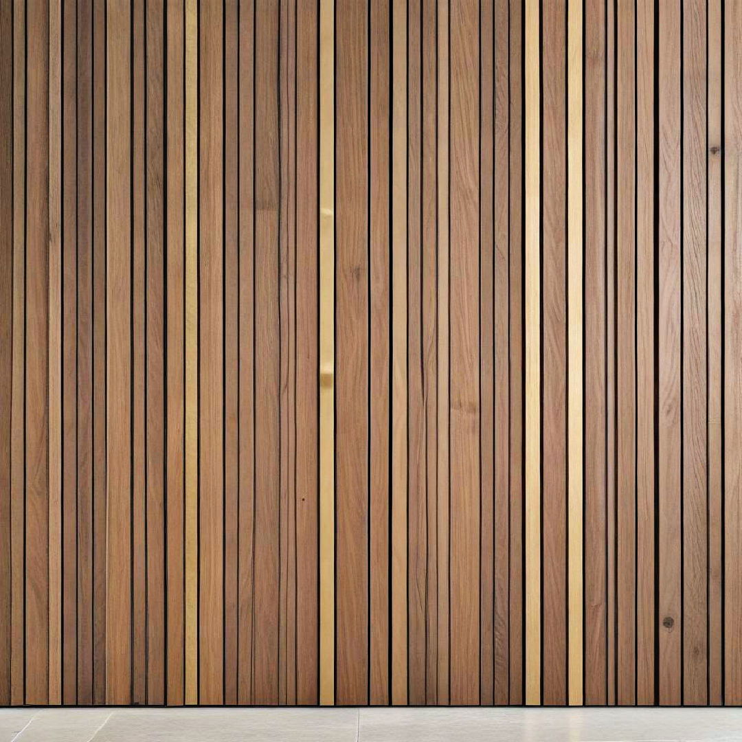 wood slats with brass inlays