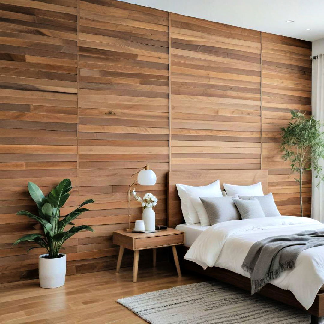 wood slats with fabric panels