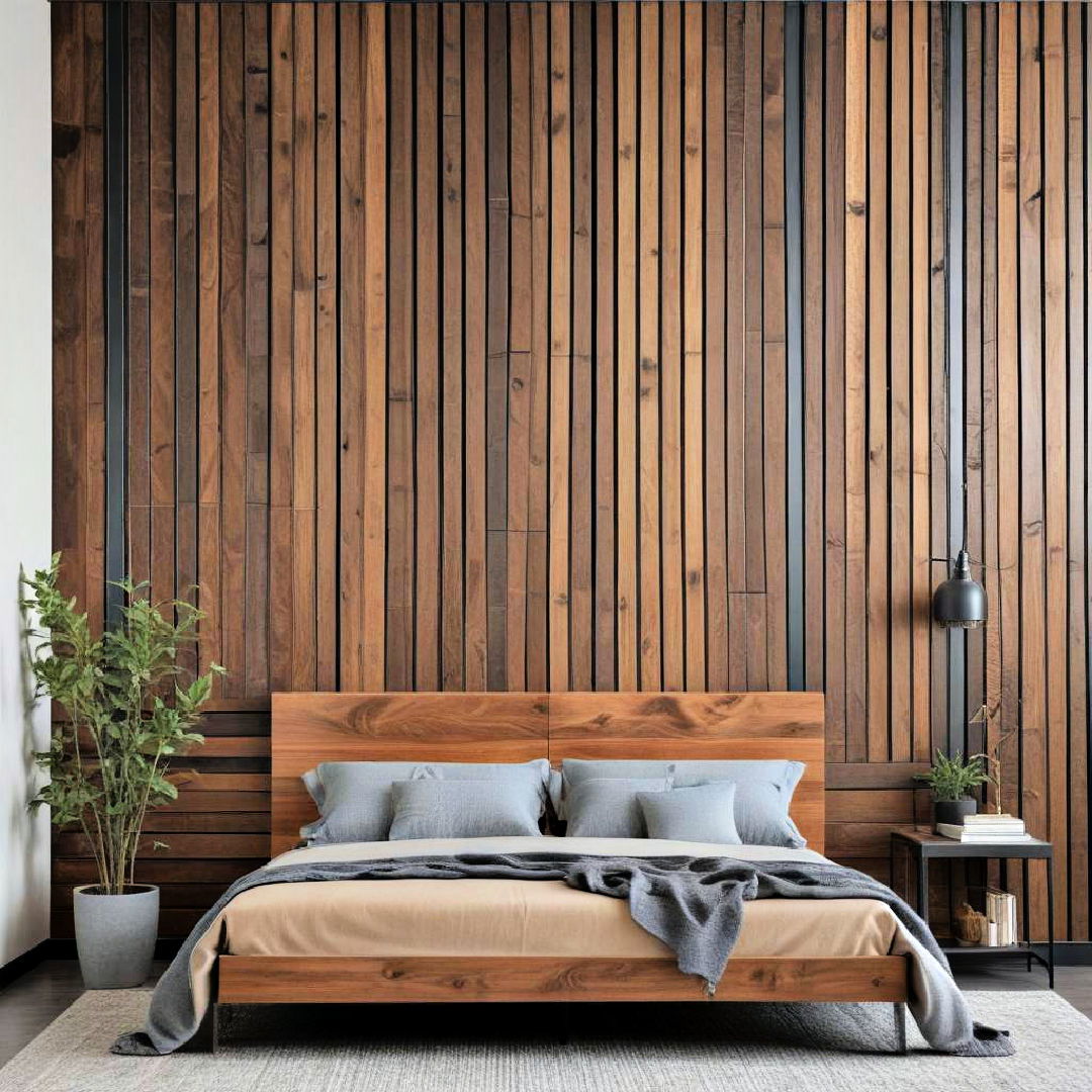 wood slats with metal accents