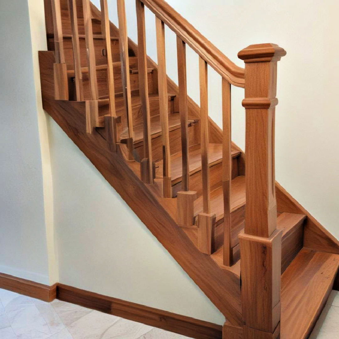 wood stair railing