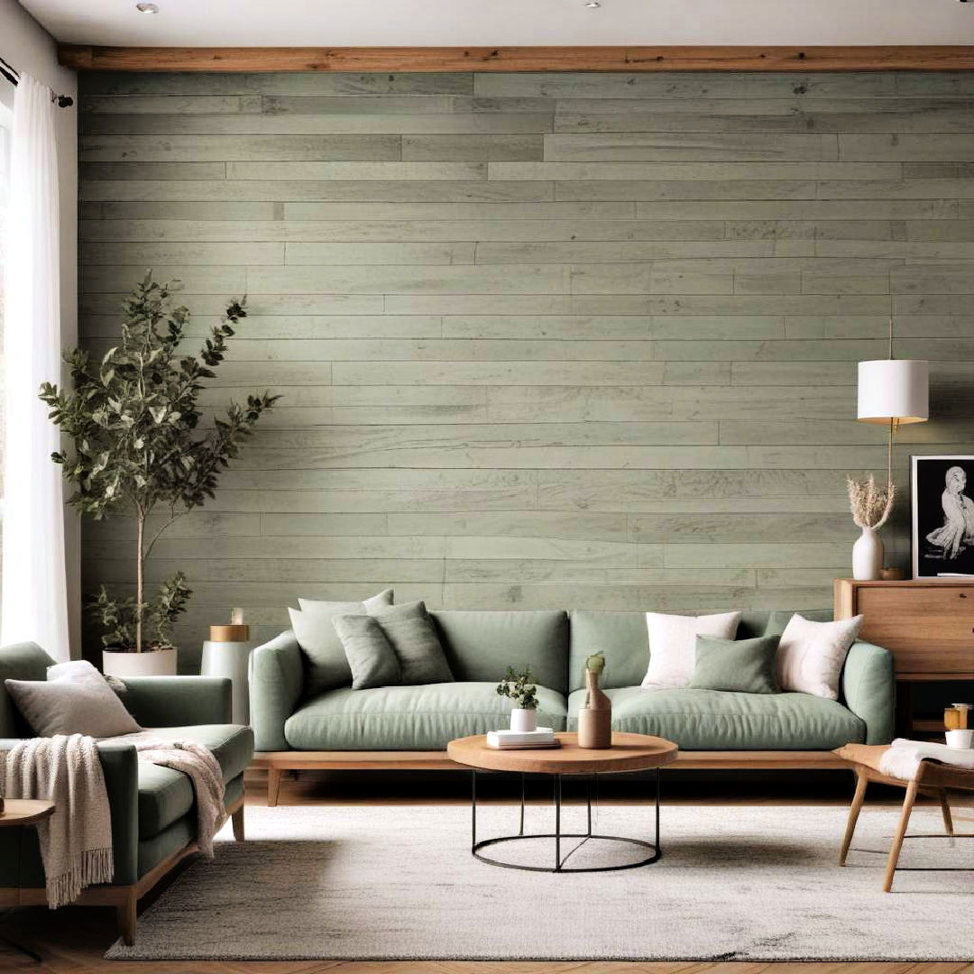 wooden accent wall