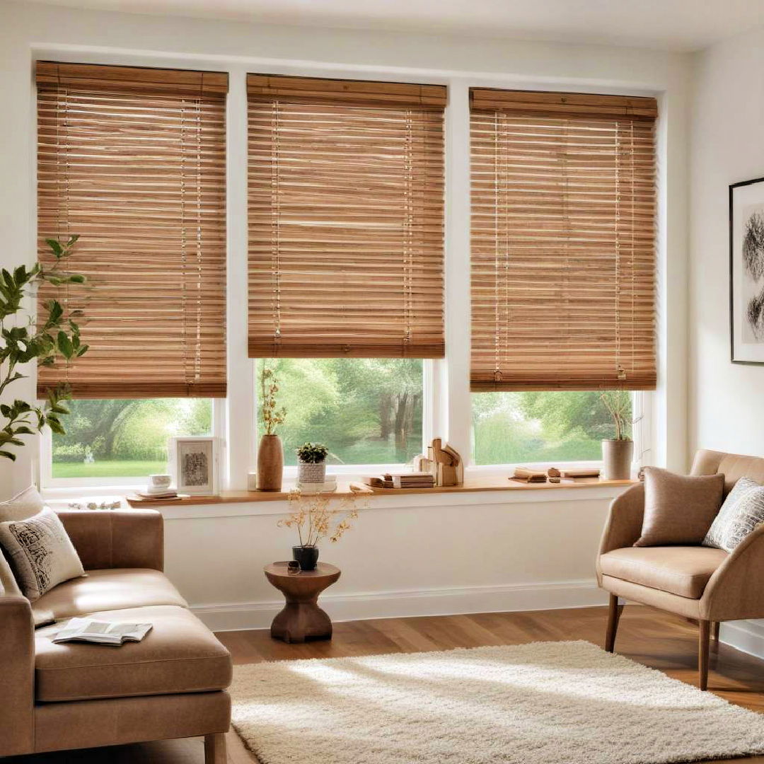 wooden blinds for a natural touch