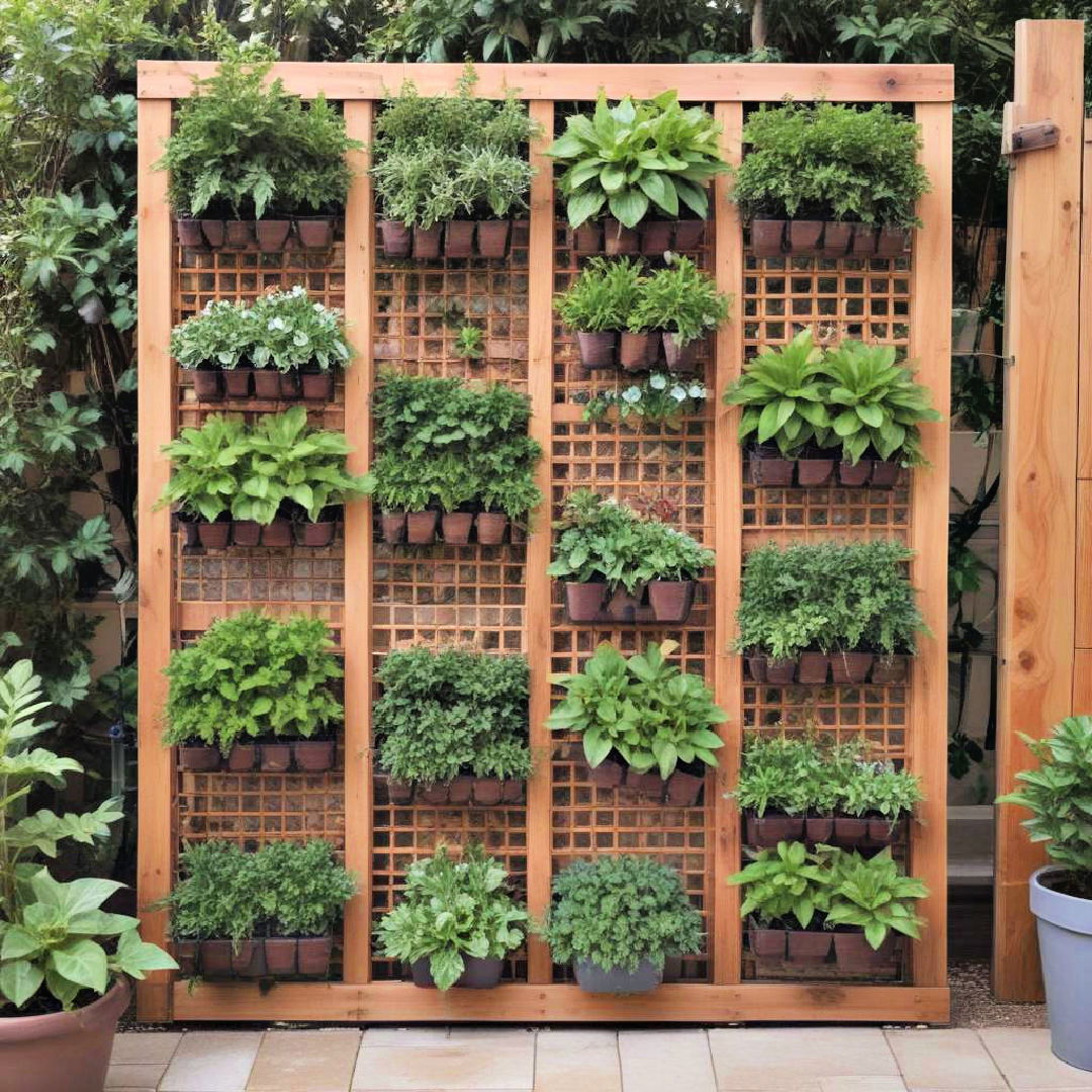 wooden grid garden