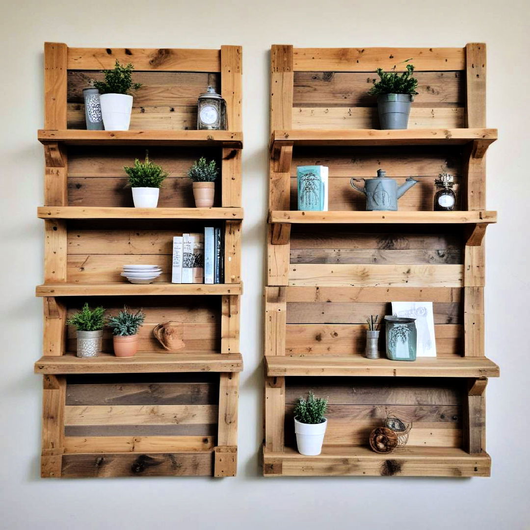 wooden pallet shelving