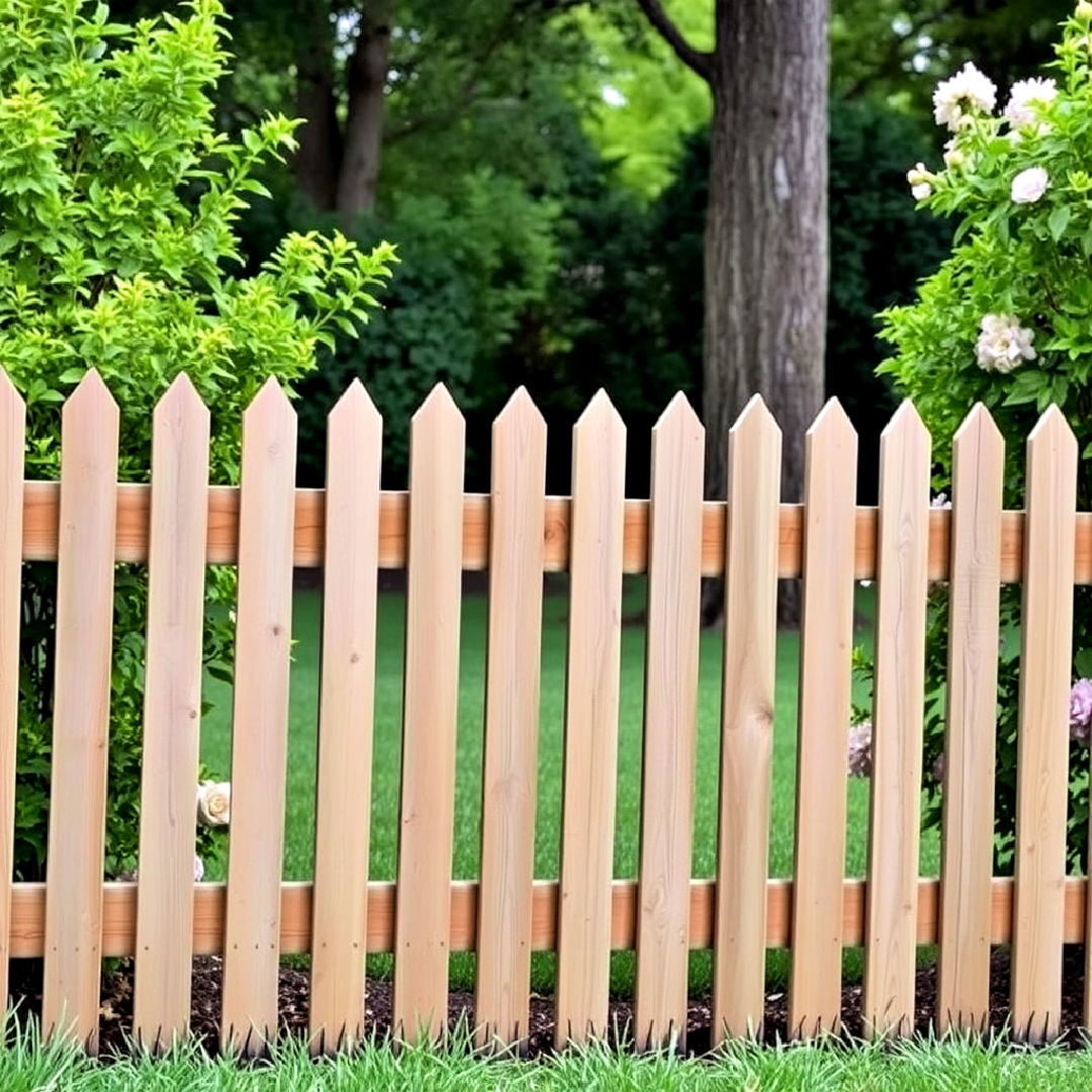 wooden picket fence for a classic look