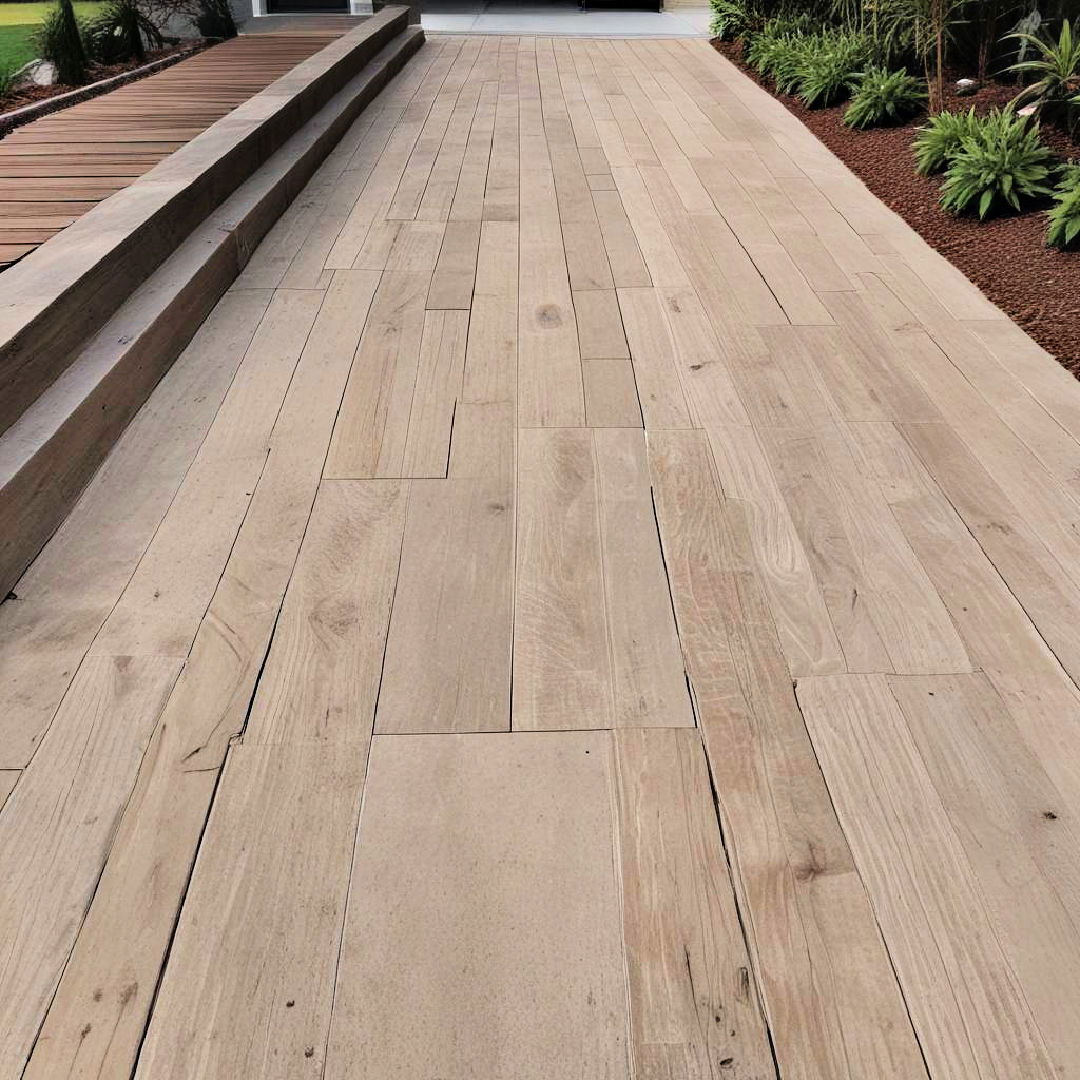 wooden plank concrete