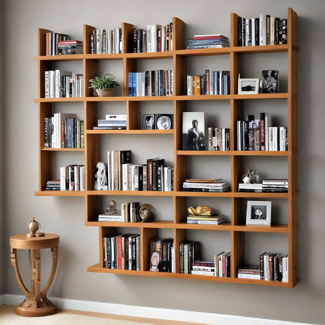 wooden shelves