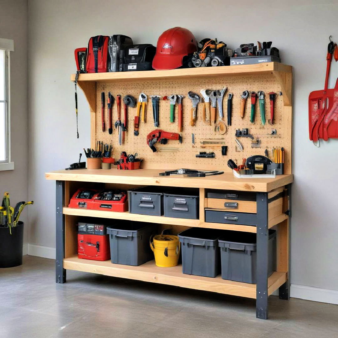 workbench with built in storage