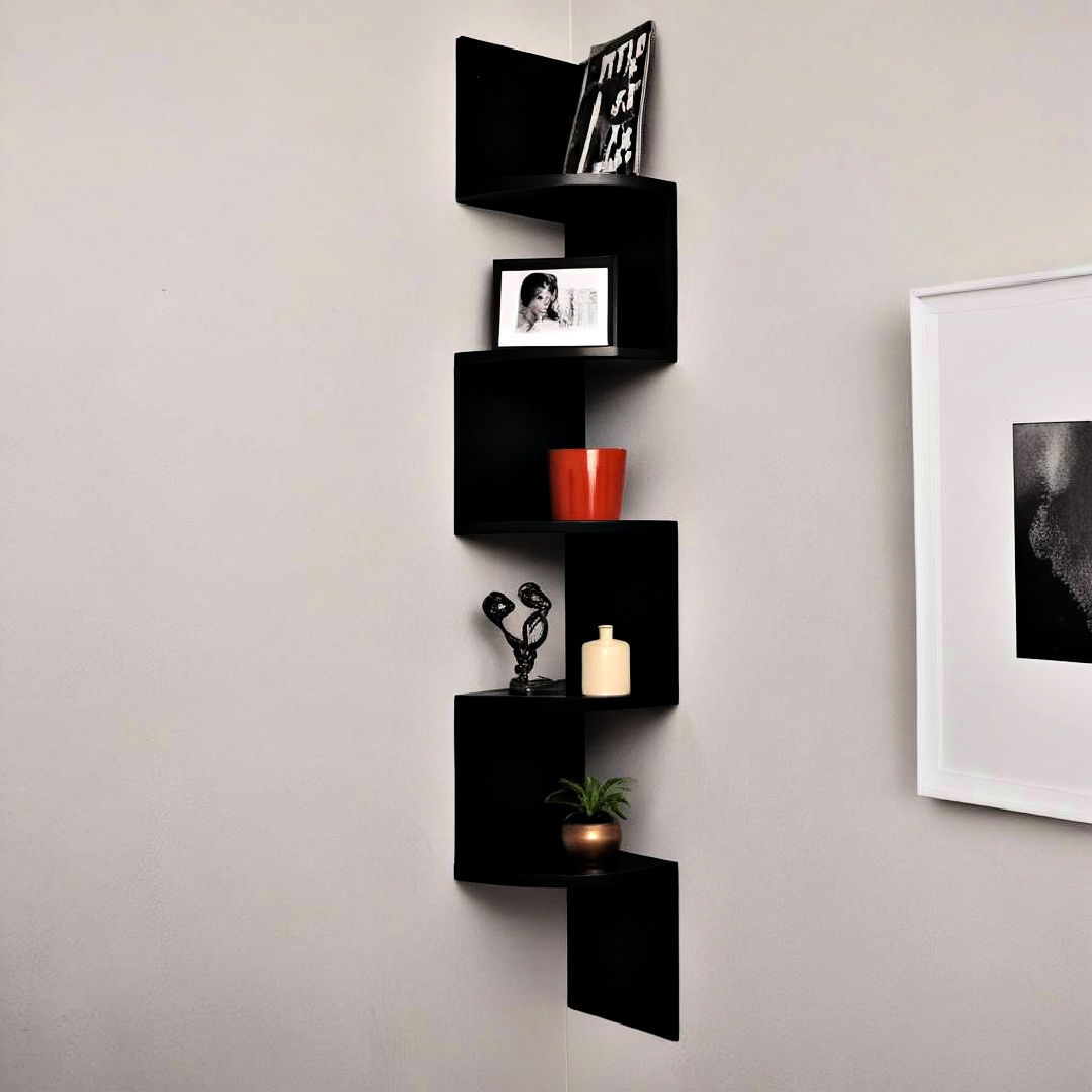 zigzag corner shelves