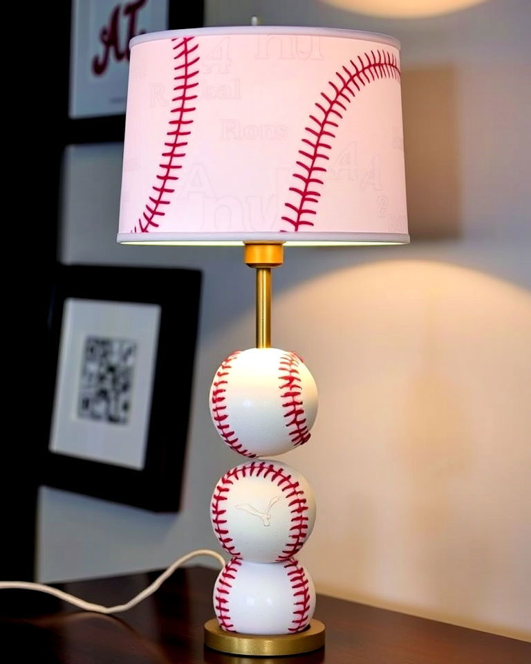 DIY baseball lamp