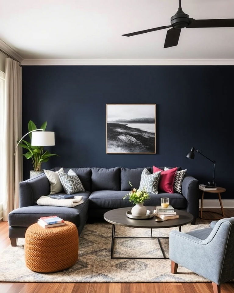 accent wall in complementary color