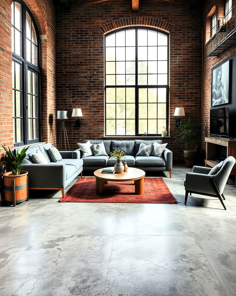 acid washed concrete floor for an industrial edge