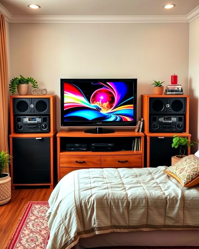 add a 90s style entertainment center