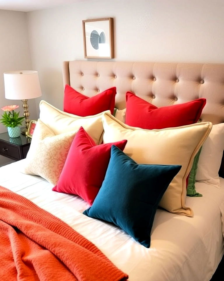 add a pop of color with accent pillows