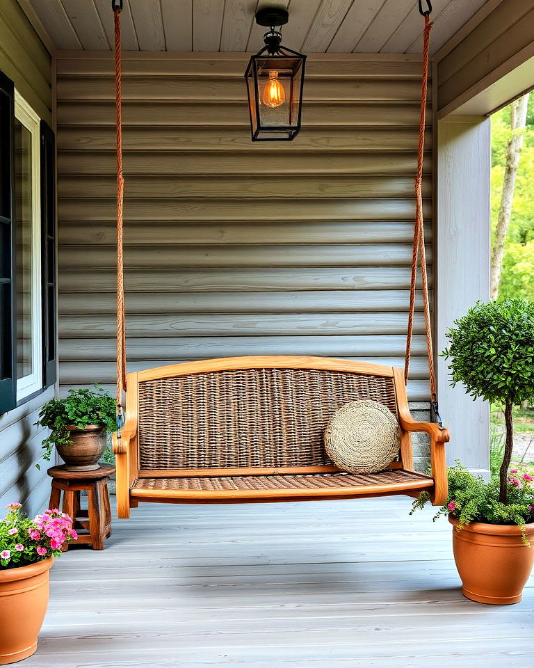 add a porch swing for relaxation