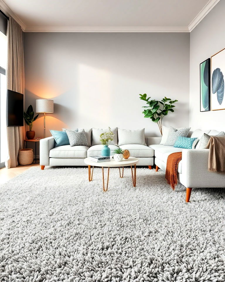 add a touch of luxury with shag grey carpet