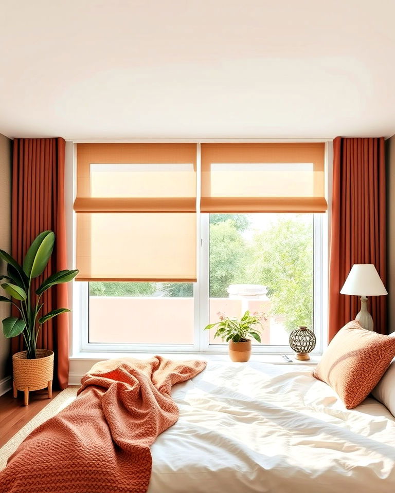 add roller shades for a minimalist vibe