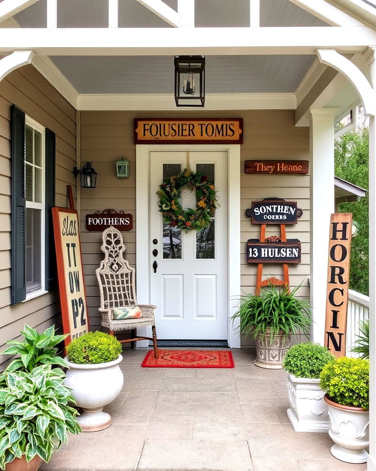 add vintage porch signs