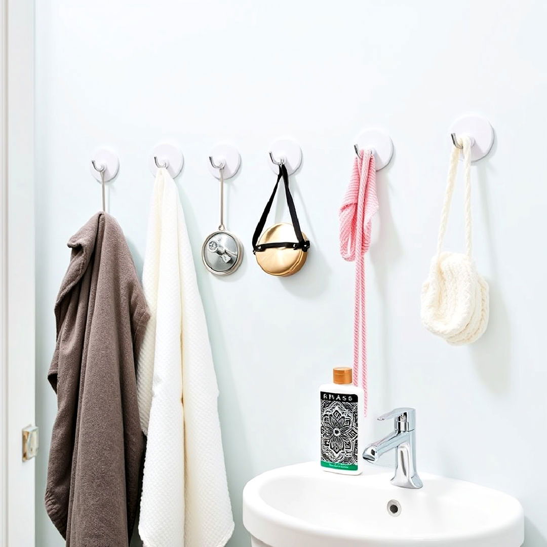 adhesive wall hooks for dorm bathroom