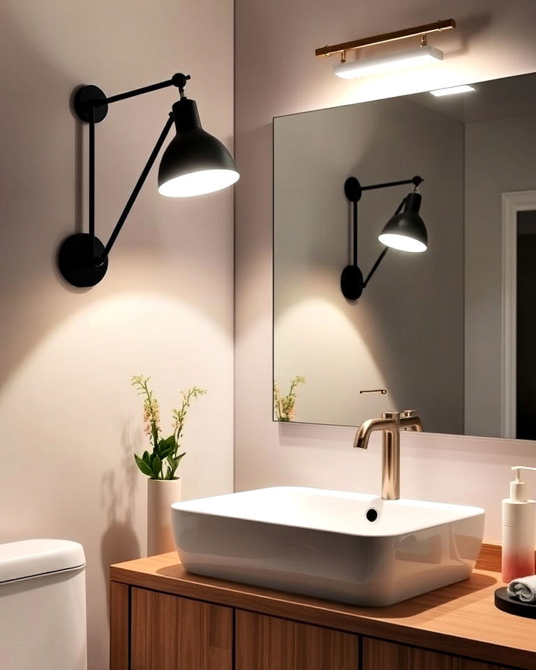 adjustable wall lamps for stylish bathrooms