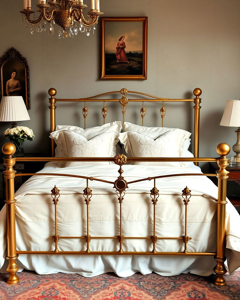 antique brass bed frame