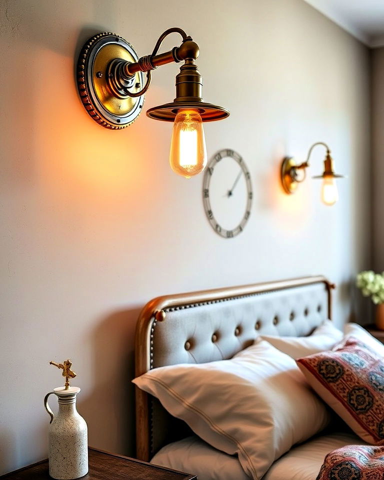 antique brass lighting for the bedroom