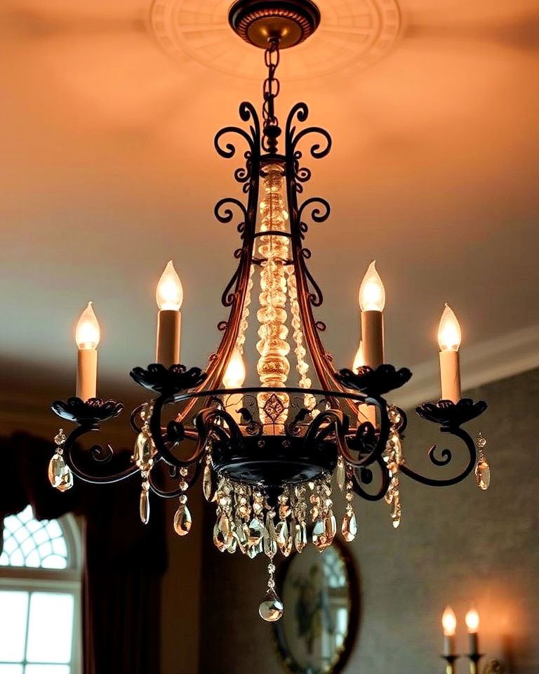 antique chandeliers for a vampire themed bedroom