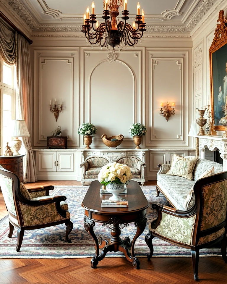 antique living room furniture with royal charm