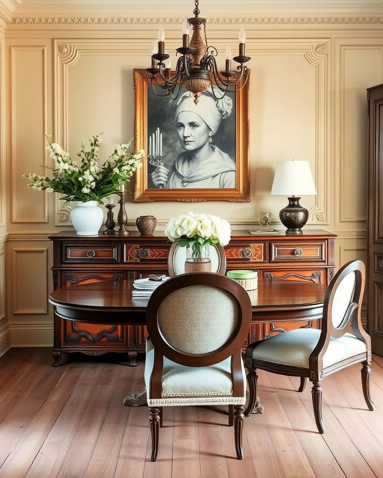 antique sideboard parisian dining room