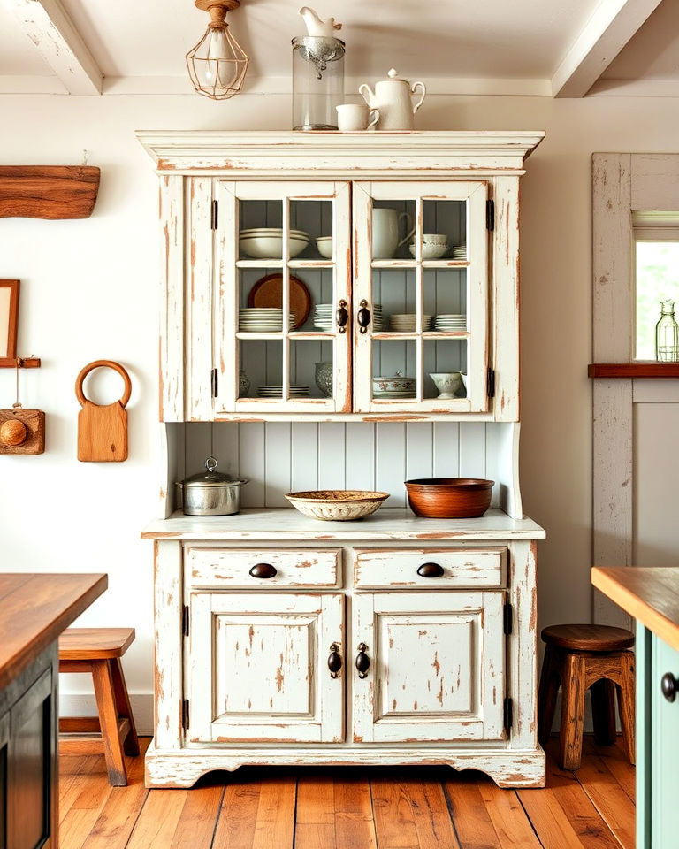 antique white hutch