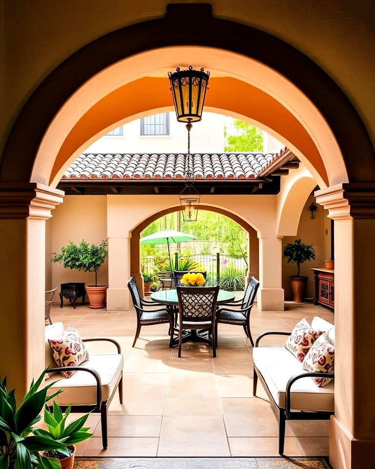 arched doorways and windows for patio